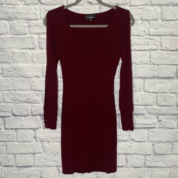Lulus Red Long Sleeve Bodycon Mini Dress - Picture 4 of 14